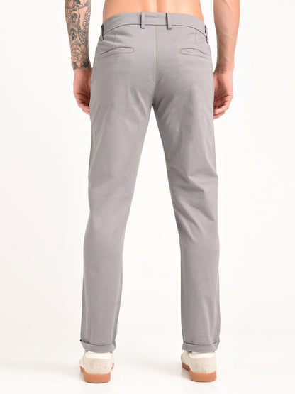 Stretch Trousers with Utility Pockets Grey