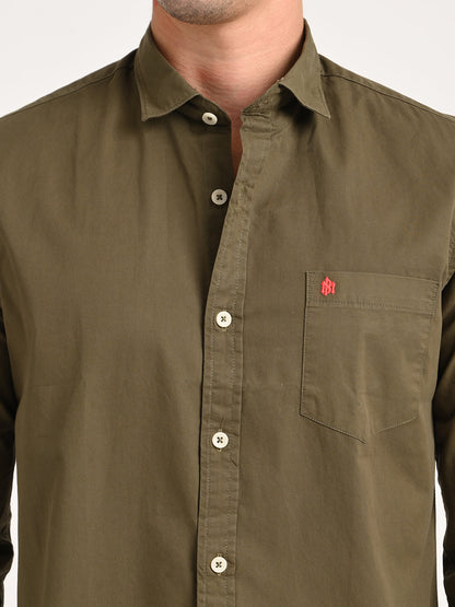 Khaki Cotton Shirt for Men