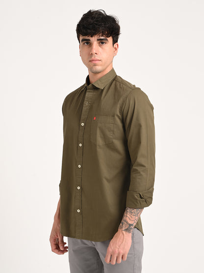 Khaki Cotton Shirt for Men