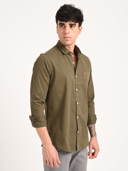 Khaki Cotton Shirt for Men