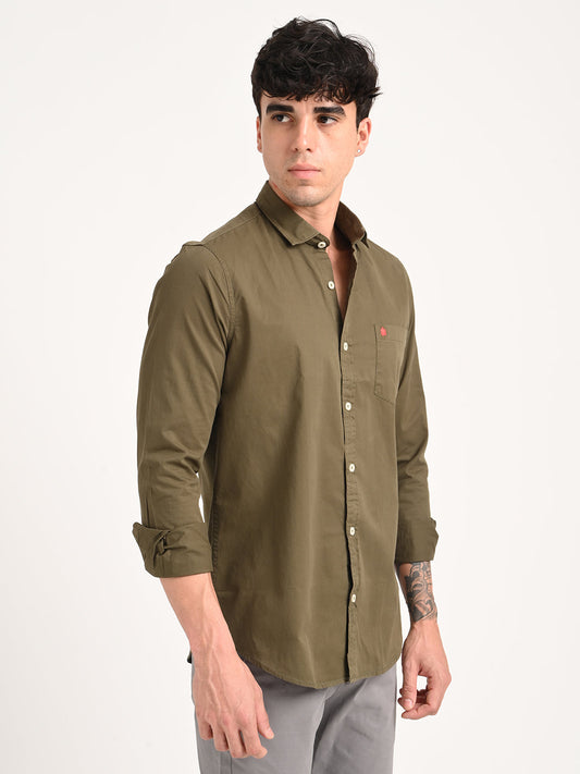 Khaki Cotton Shirt for Men