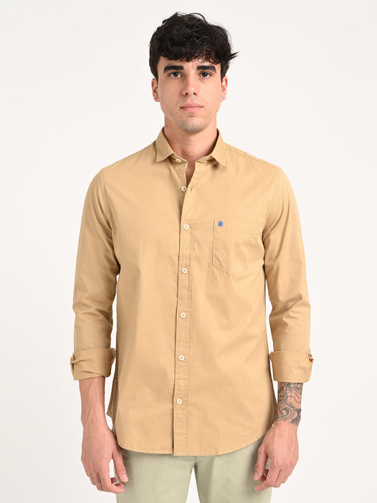 Cotton Shirt with Chest Pocket Cream