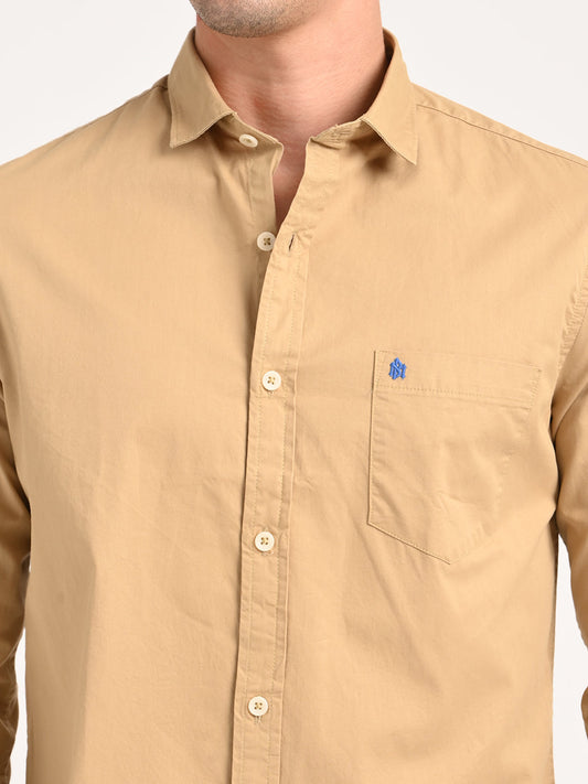 Cotton Shirt with Chest Pocket Cream
