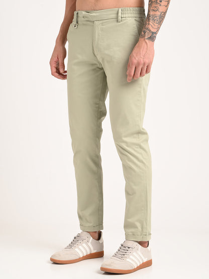 Stretch Trousers with Utility Pockets Lt green