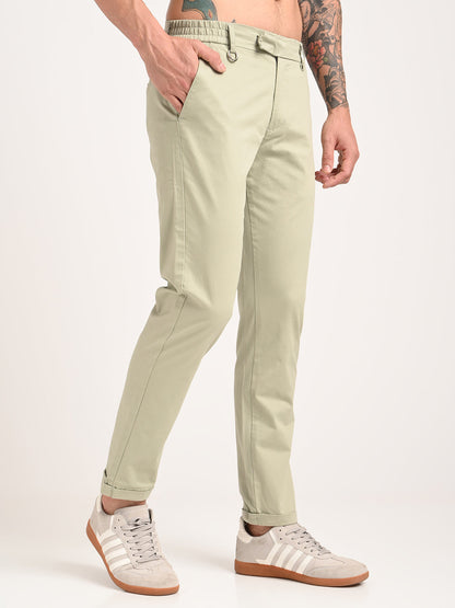 Stretch Trousers with Utility Pockets Lt green