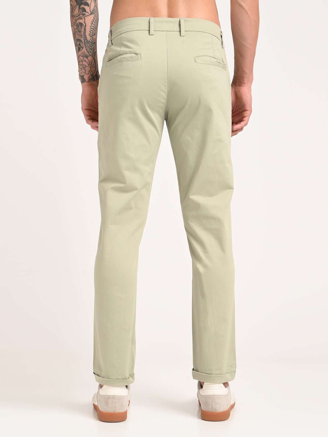 Stretch Trousers with Utility Pockets Lt green