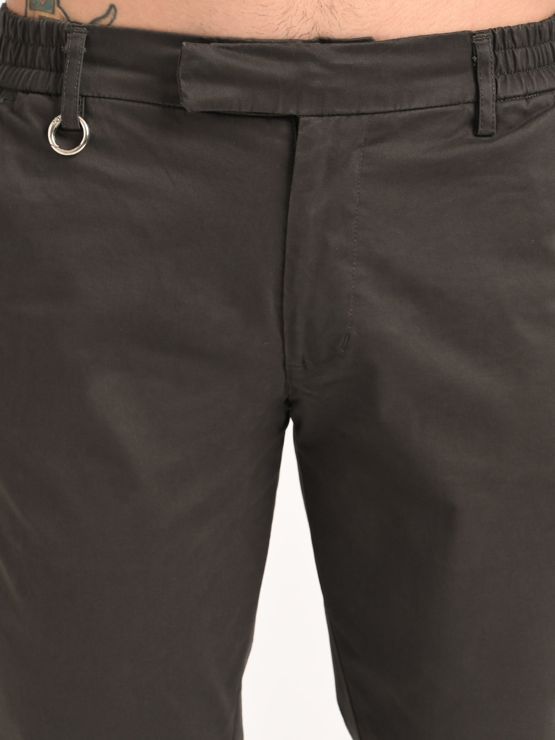 Stretch Trousers with Utility Pockets Khaki