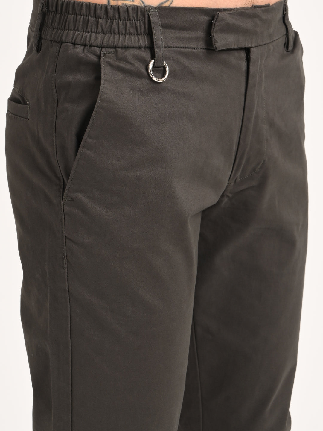 Stretch Trousers with Utility Pockets Khaki