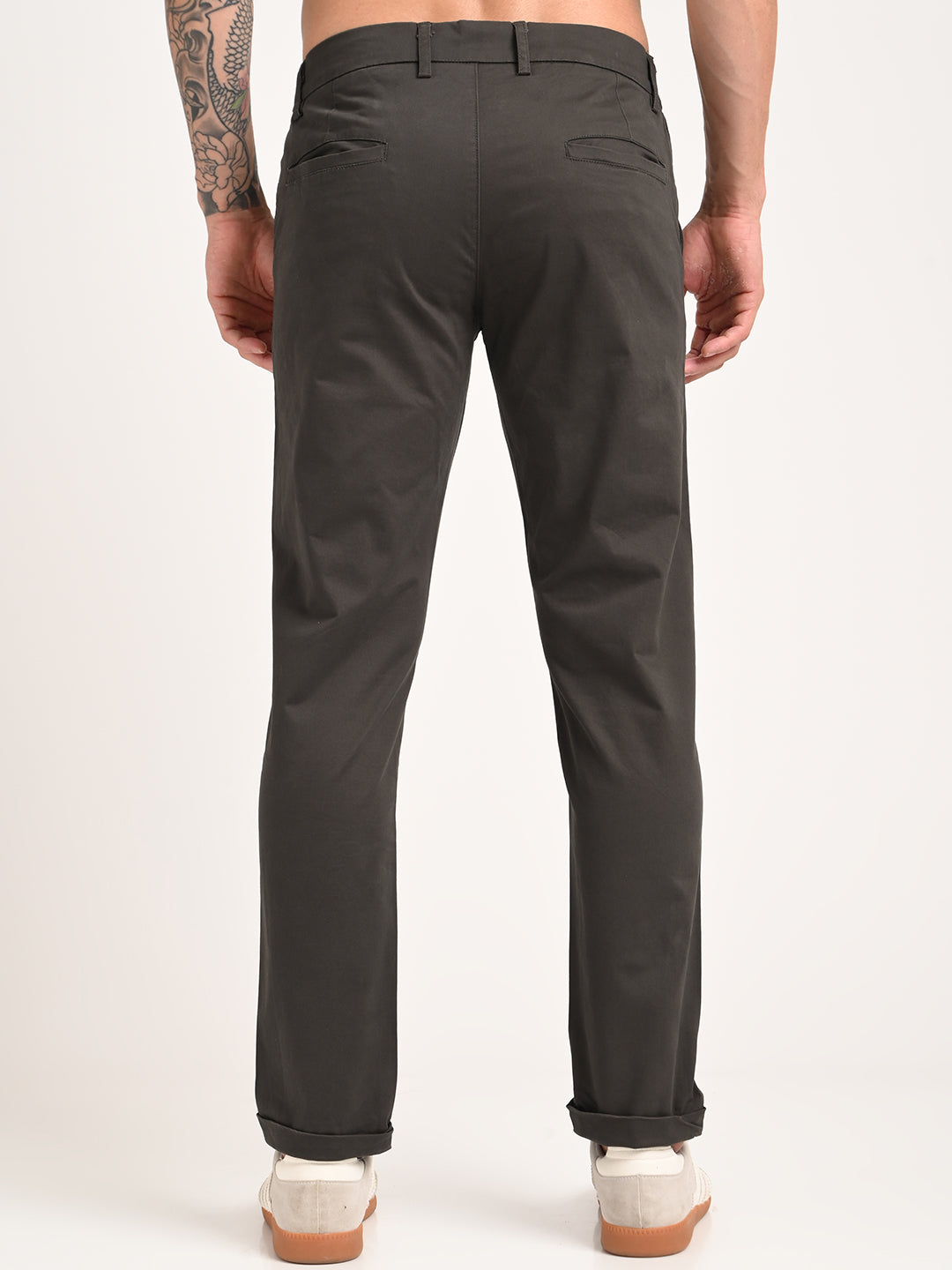 Stretch Trousers with Utility Pockets Khaki
