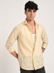 Slim Fit Nylon Burnout Shirt Beige
