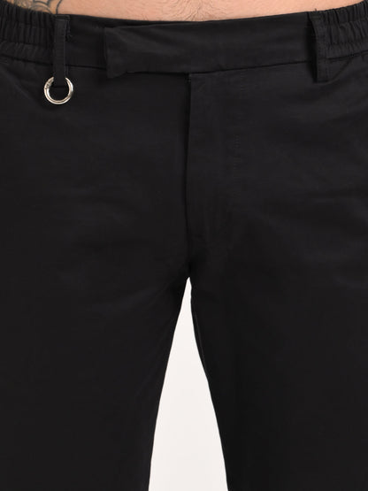 Stretch Trousers with Utility Pockets Black