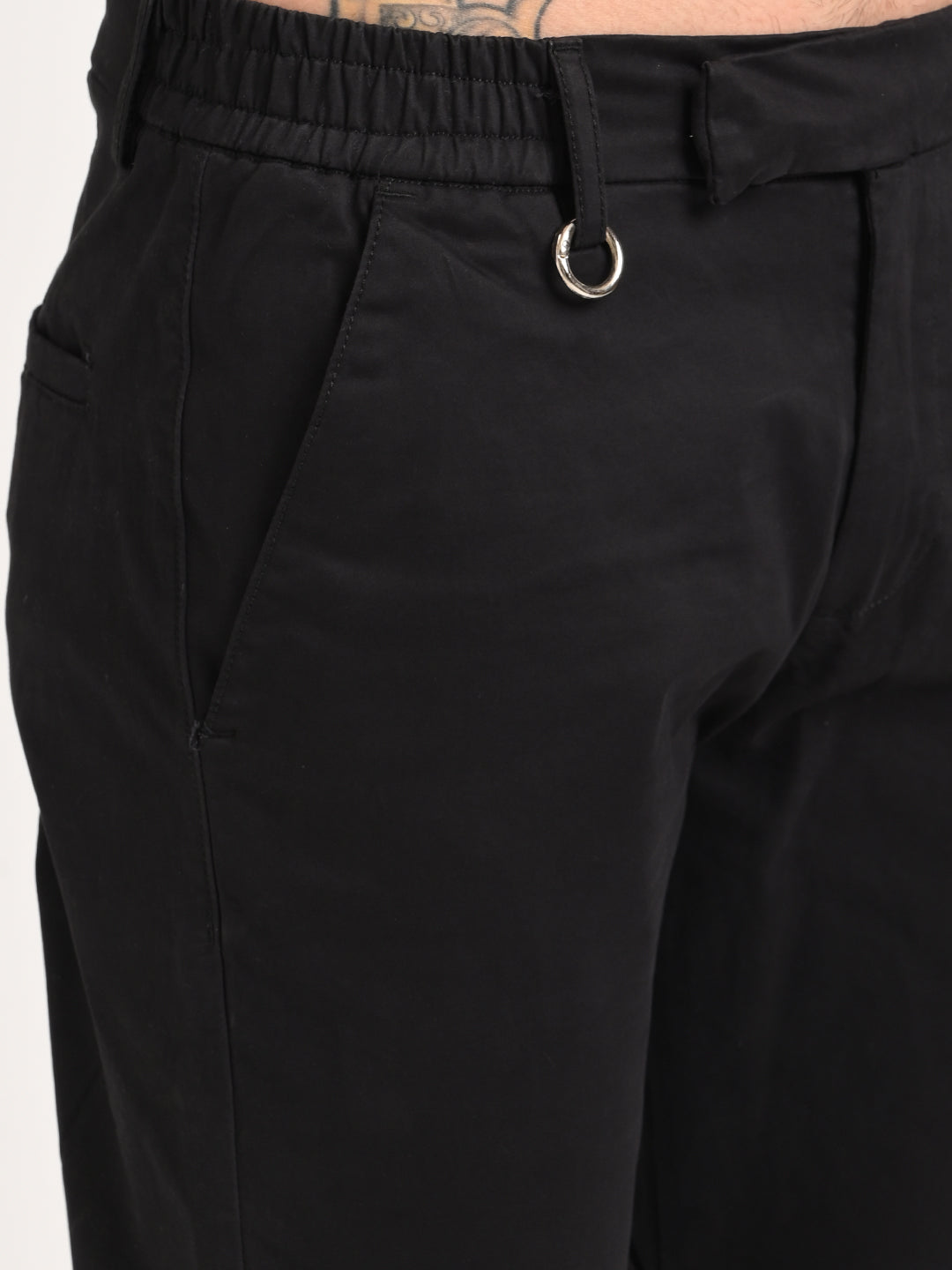 Stretch Trousers with Utility Pockets Black