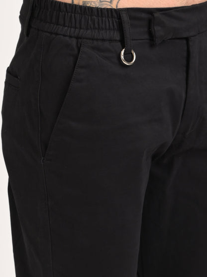 Stretch Trousers with Utility Pockets Black