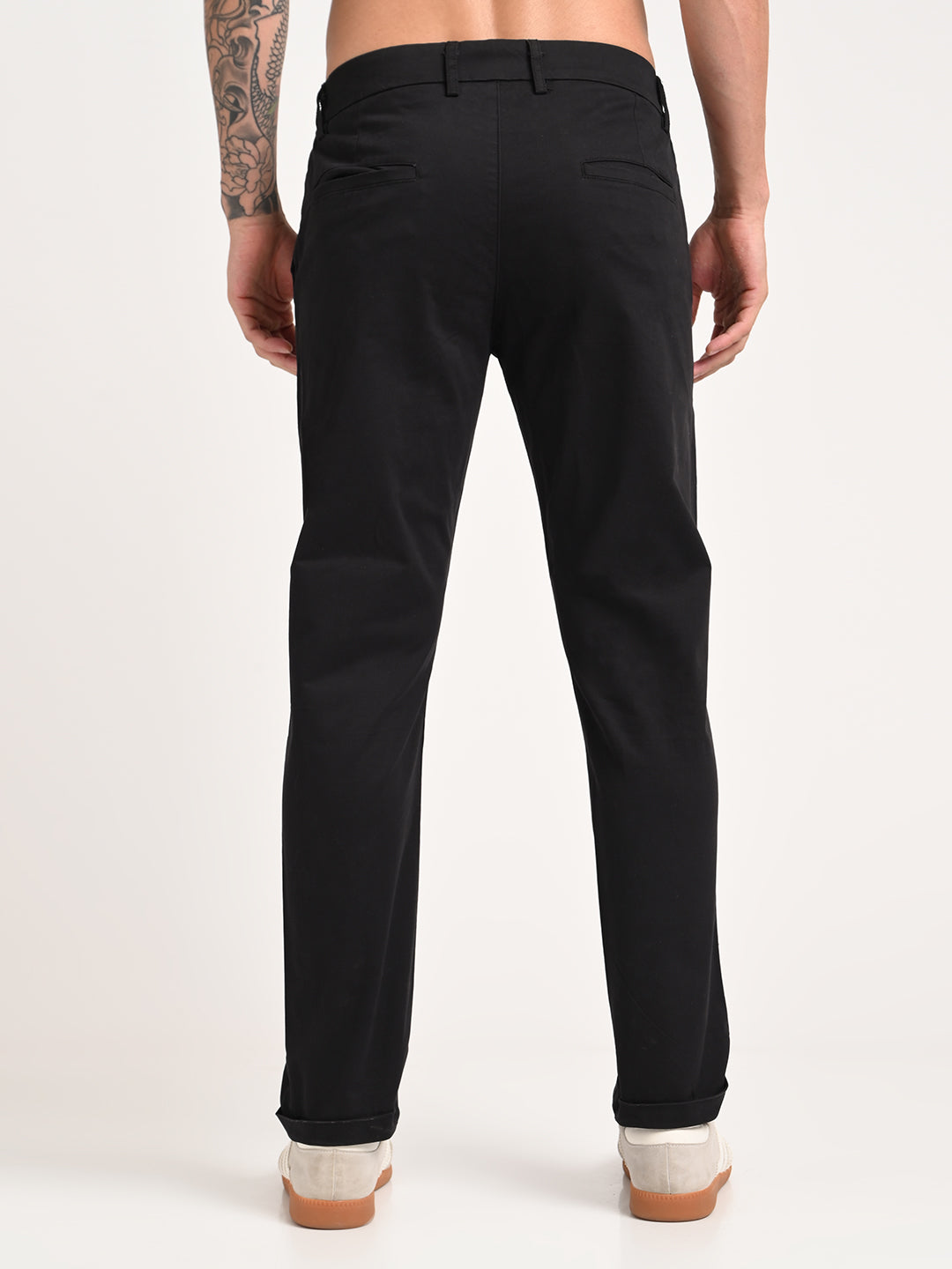 Stretch Trousers with Utility Pockets Black