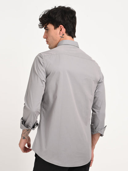 Grey Cotton Shirt for Men