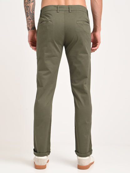 Stretch Trousers with Utility Pockets Green