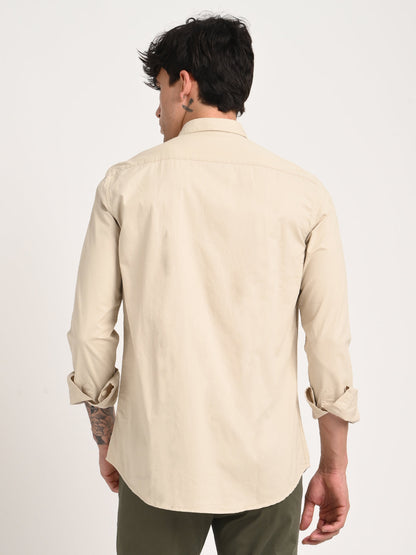 Beige Cotton Shirt for Me