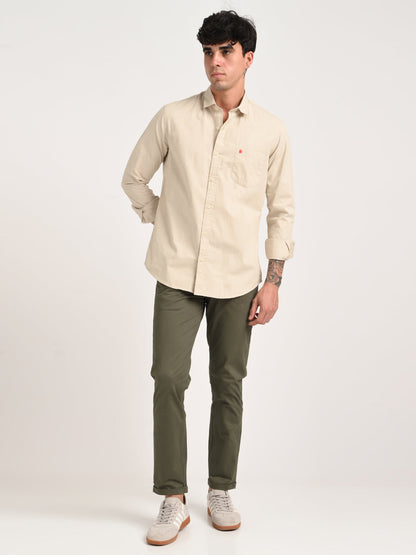 Beige Cotton Shirt for Me
