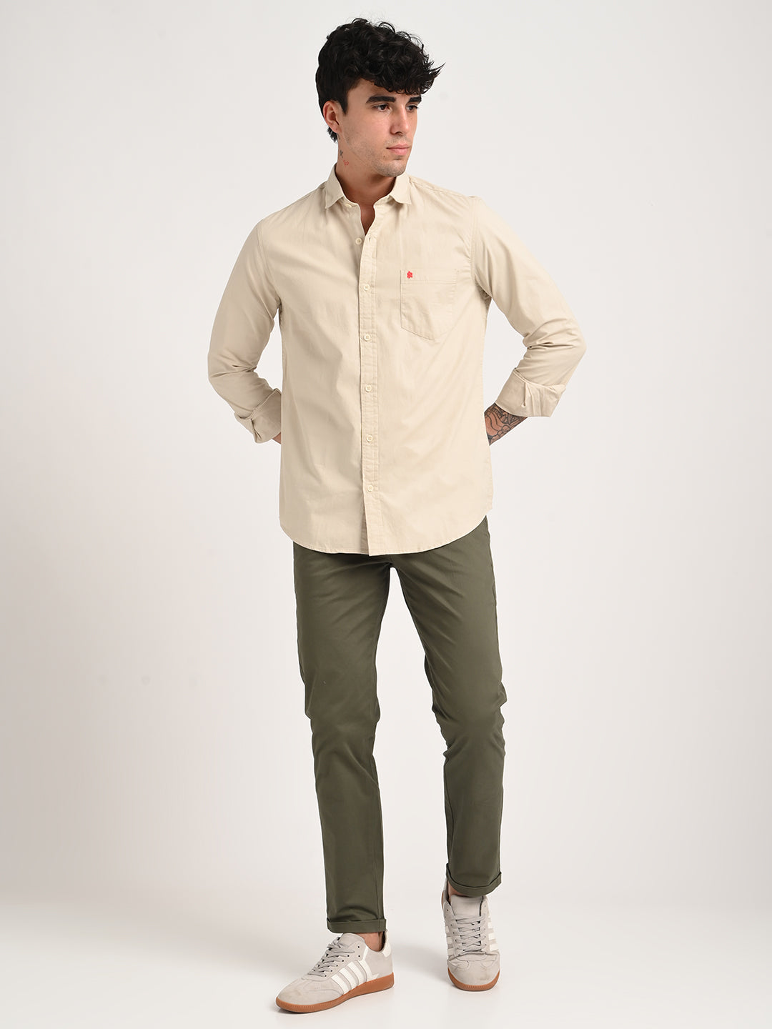 Beige Cotton Shirt for Me