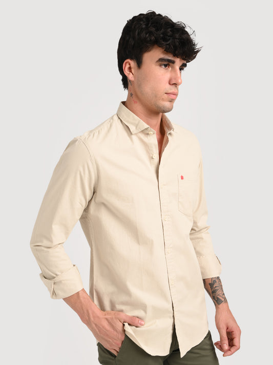 Beige Cotton Shirt for Me