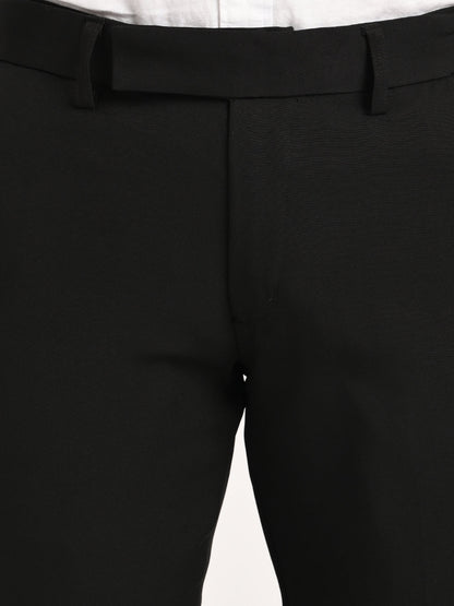 Textured Polyester Trousers Black