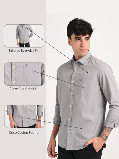 Grey Cotton Shirt for Men