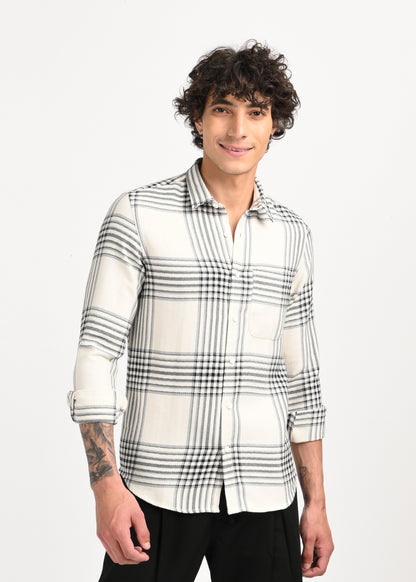 Classic Bold Check Shirt White