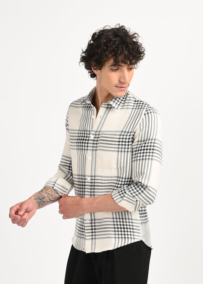 Classic Bold Check Shirt White