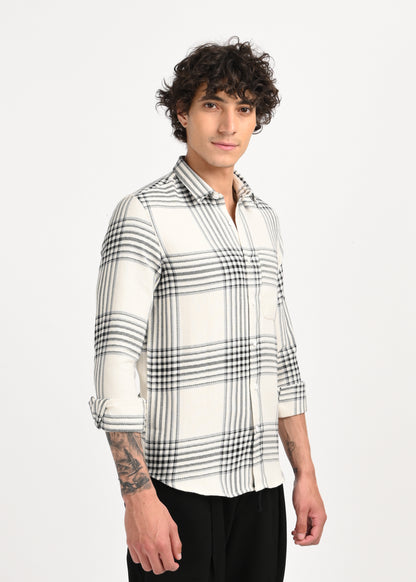 Classic Bold Check Shirt White