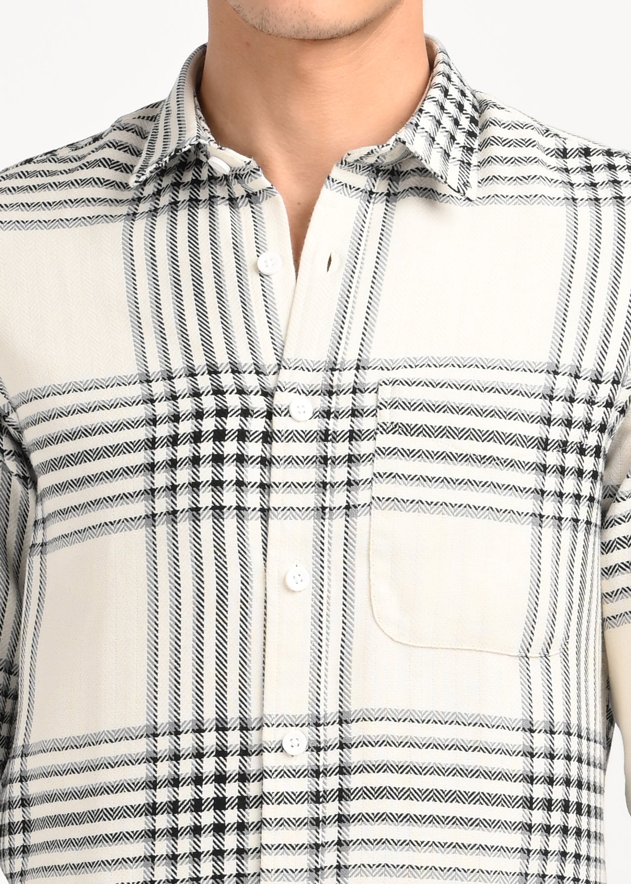 Classic Bold Check Shirt White