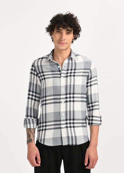 Classic Bold Check Shirt Lt Grey