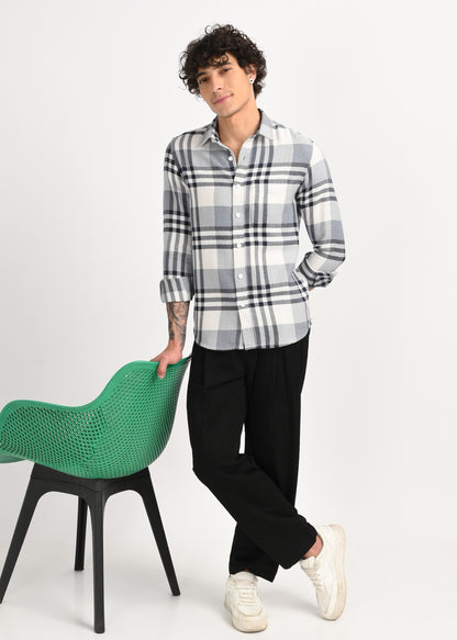 Classic Bold Check Shirt Lt Grey