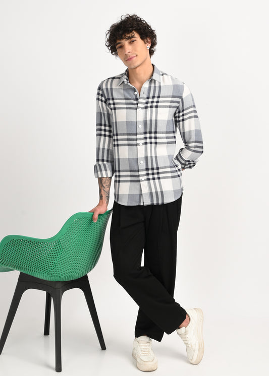 Classic Bold Check Shirt Lt Grey