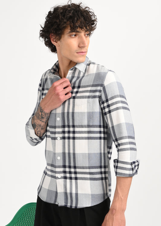 Classic Bold Check Shirt Lt Grey