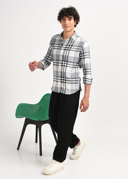 Classic Bold Check Shirt Lt Grey