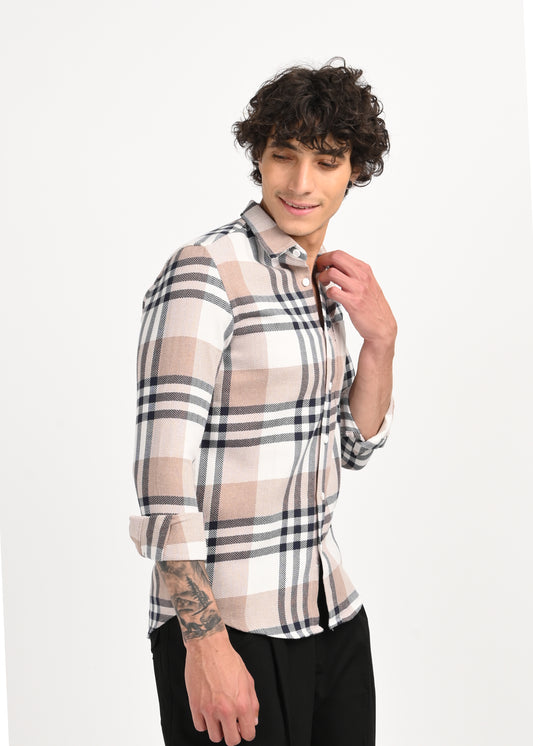 Classic Bold Check Shirt Navy