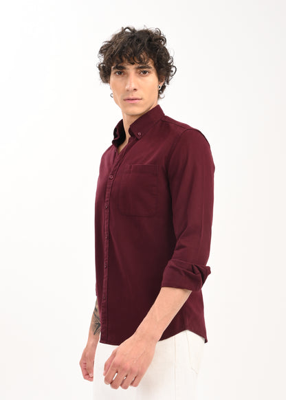 Everyday Essential Solid Shirt Maroon