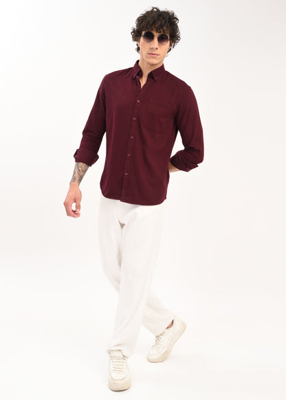 Everyday Essential Solid Shirt Maroon