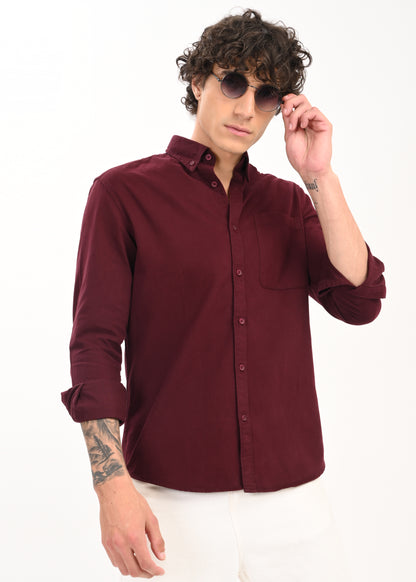 Everyday Essential Solid Shirt Maroon