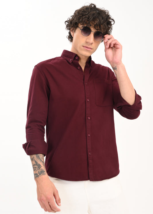 Everyday Essential Solid Shirt Maroon