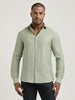 Slim Fit Nylon Shirt with Linen Look Green