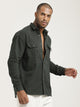 Casual Fit Cotton Shirt with Double Pockets Dk Green