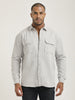 Casual Fit Cotton Shirt with Double Pockets Off White