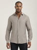 Slim Fit Nylon Shirt with Linen Look Lt Pink