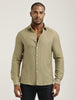 Slim Fit Nylon Shirt with Linen Look Khaki