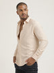 Slim Fit Nylon Shirt with Linen Look Peach