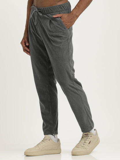 Corduroy Trousers with Multi Pockets Grey