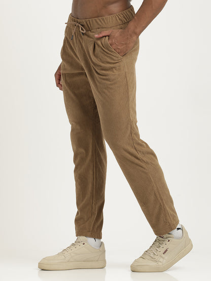 Corduroy Trousers with Multi Pockets Khaki