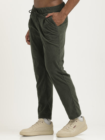 Corduroy Trousers with Multi Pockets Green