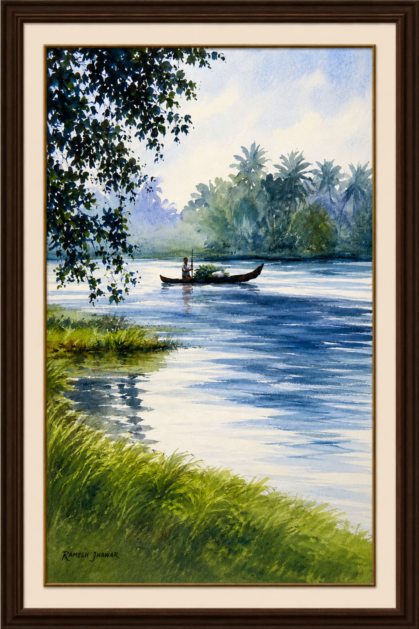"Floating Along The Backwaters" Oversized Print Shirt